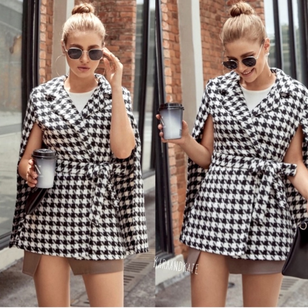 Beautiful Houndstooth cape.